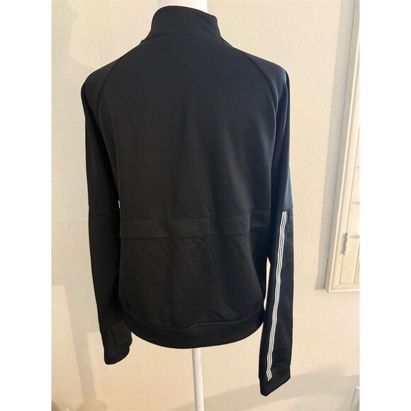 Adidas women’s M Black Varsity Track Jacket Snap Button Casual - Picture 6 of 9